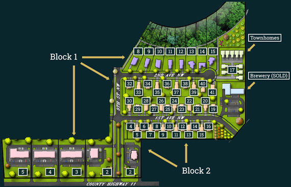 Riverwalk Development - Phase 1 lot map